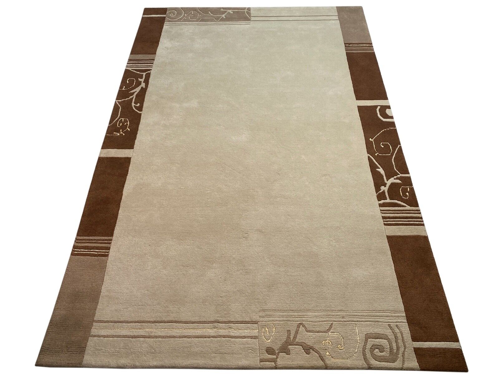 Teppich Handgeknüpft 250X350 cmBeige Braun  Wolle Orientteppich Indo Nepal
