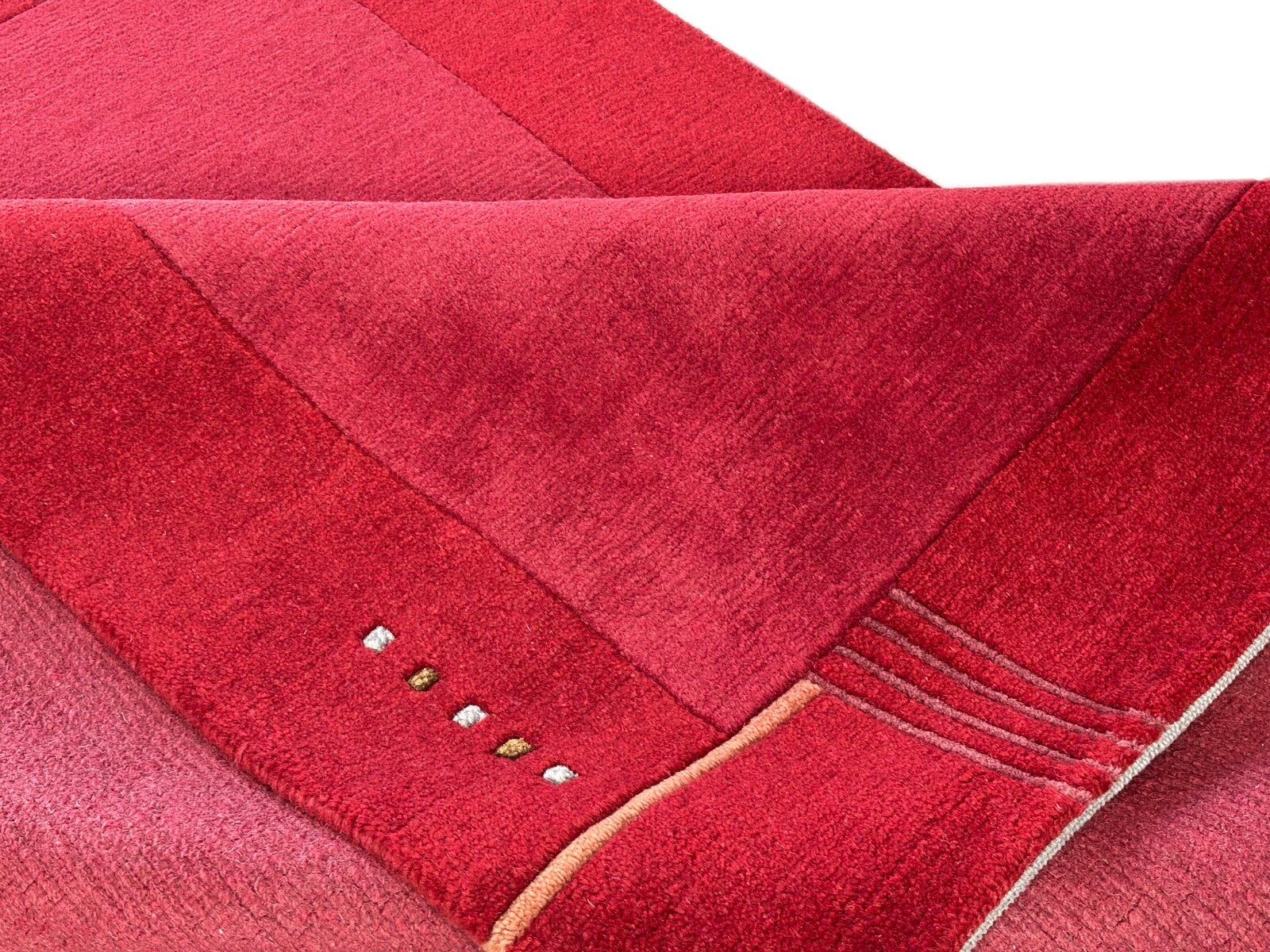 Rot Teppich Indo Nepal Handgeknüpft 100% Wolle 160X230 cm Orientteppich R14B