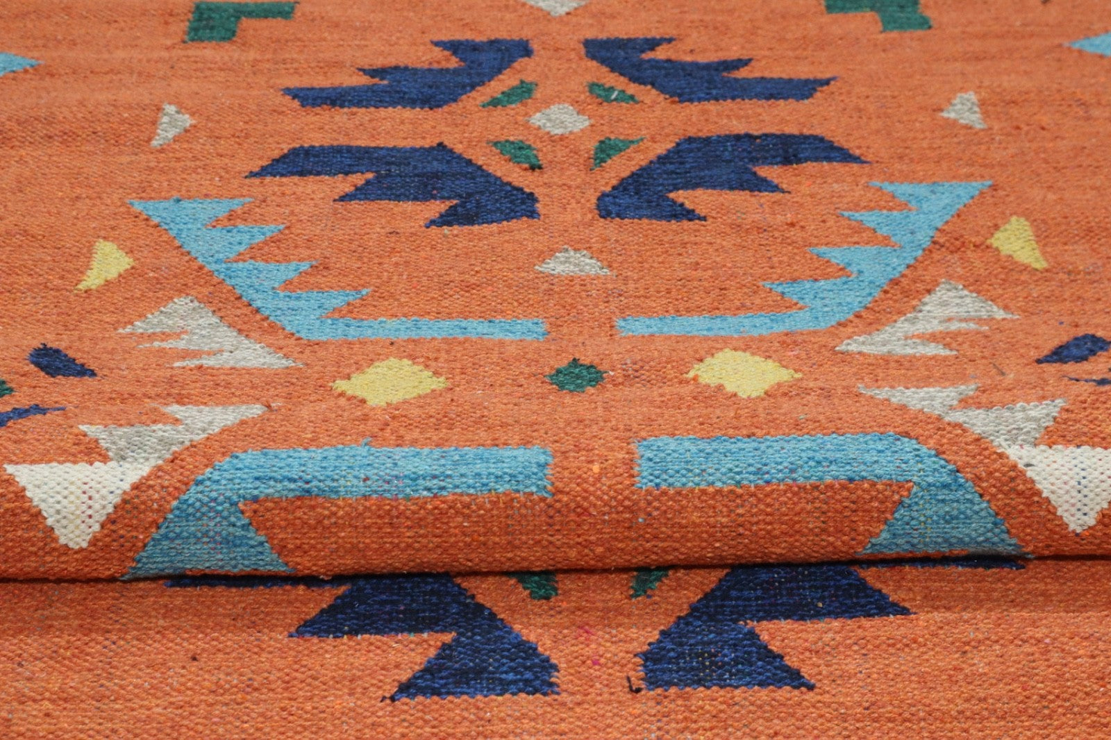 Kelim Teppich 100% Baumwolle flach gewebt mit Fransen Kilim Dhurrie 8 Designs CT