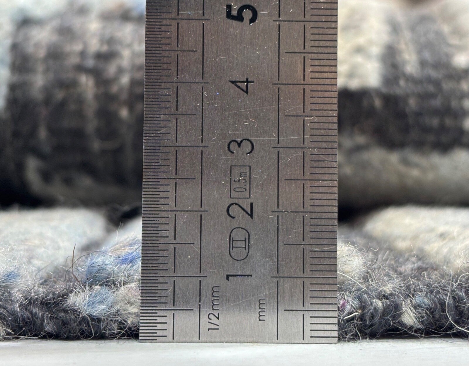 Tappeto annodato a mano in lana 100% 60x90cm Design moderno Naturale Grigio Blu ST148