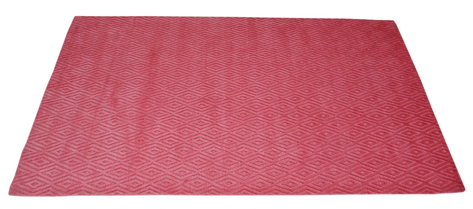 Handgeweven vloerkleed 150x240 cm, rode wol, glanzende afwerking, woonkamer SH131