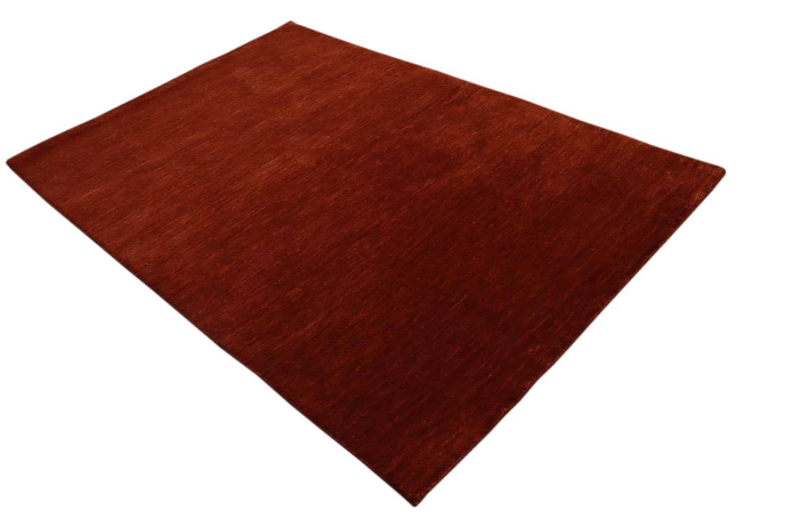 Handgewebter Gabbeh Teppich 100% Wolle Orange Unifarben 120x180 cm HL1077
