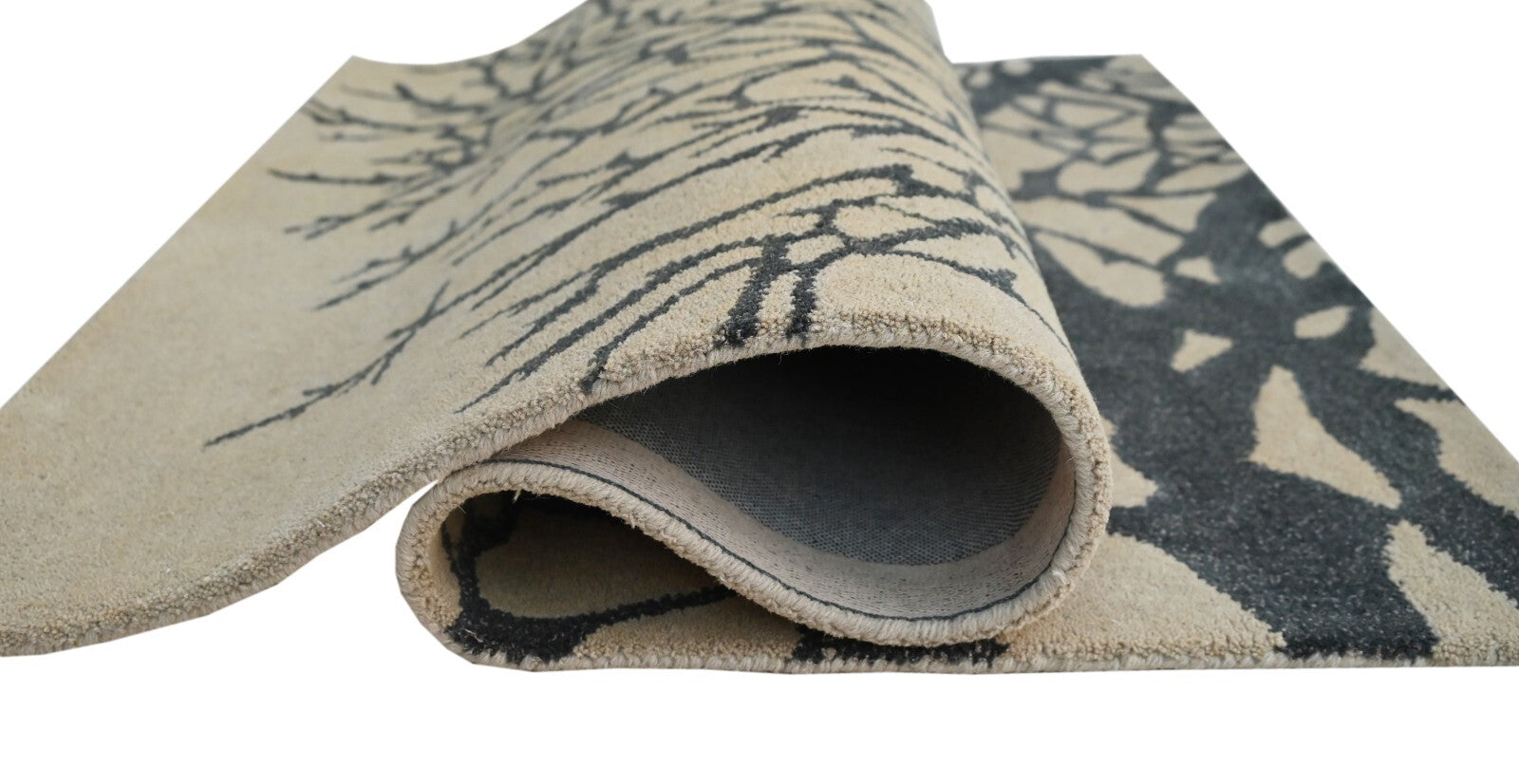 Handgetufteter Wolle teppich 120x180 Beige Modern Wohnzimmer SH240