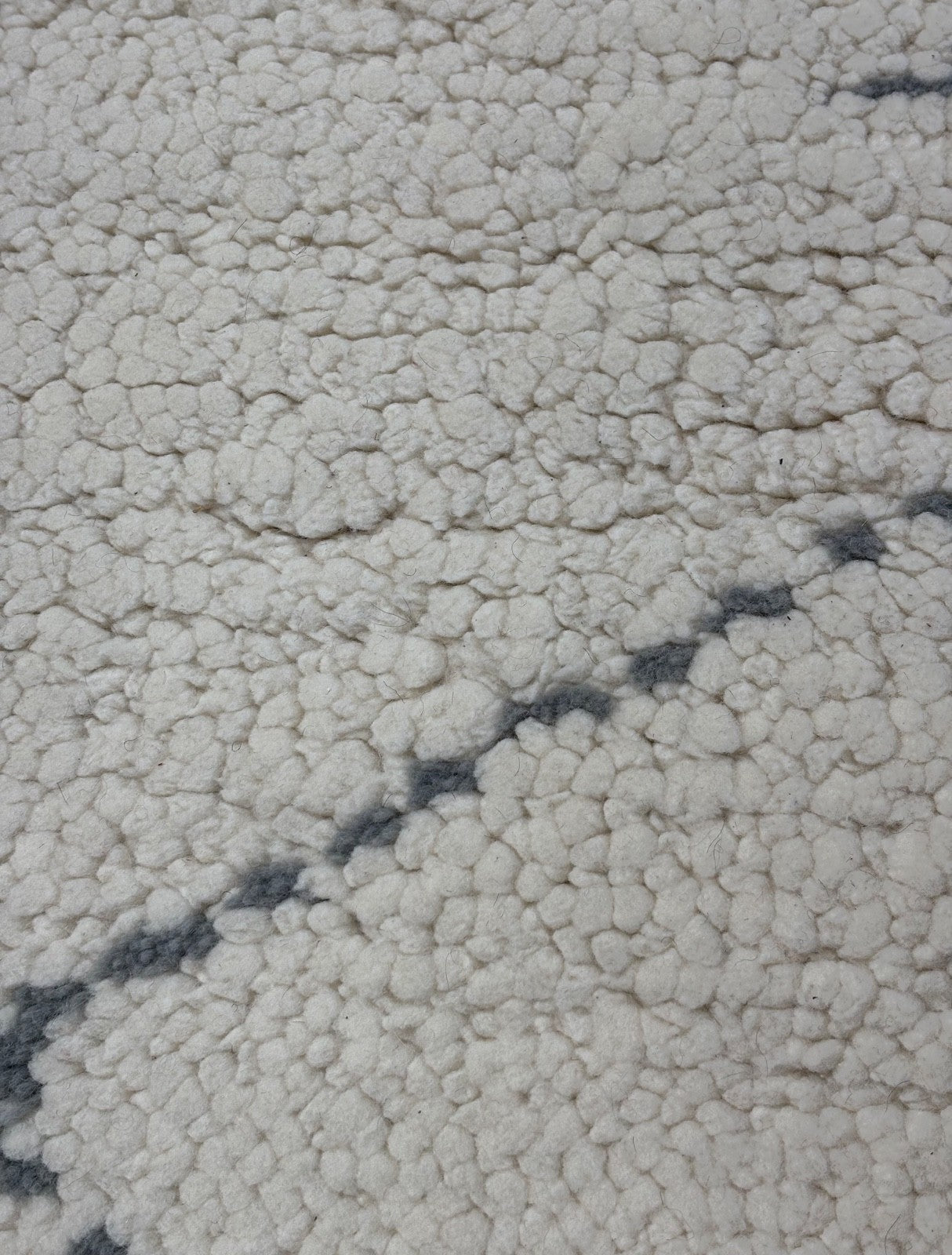 Handgefertigter Teppich 60x60 cm 100 % Wolle Weicher  Ivory & Grau  R70