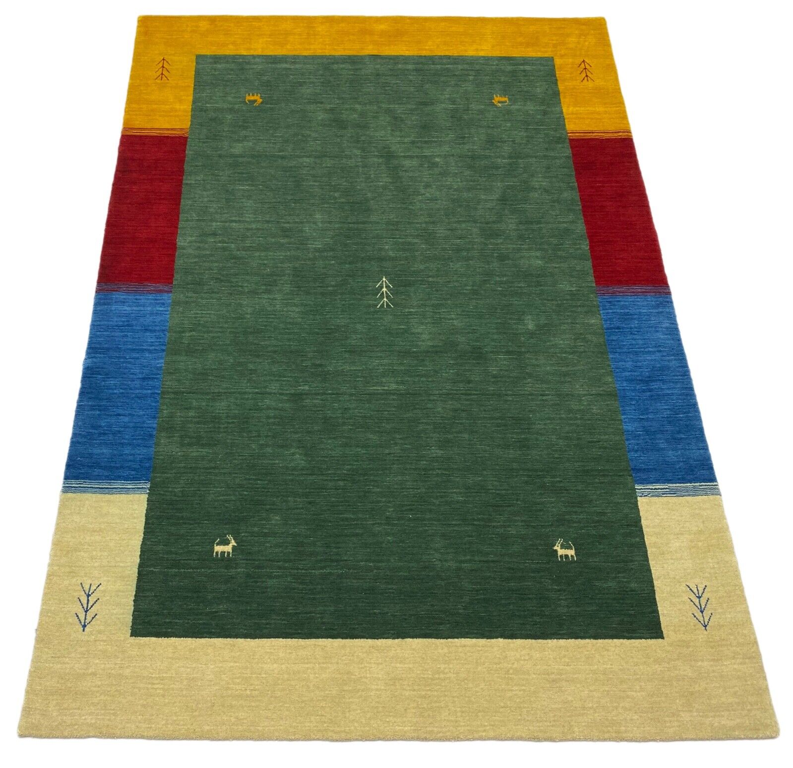 Orientteppich Gabbeh Handgewebt Teppich 100% Wolle Handloom Brücke Fussmatten