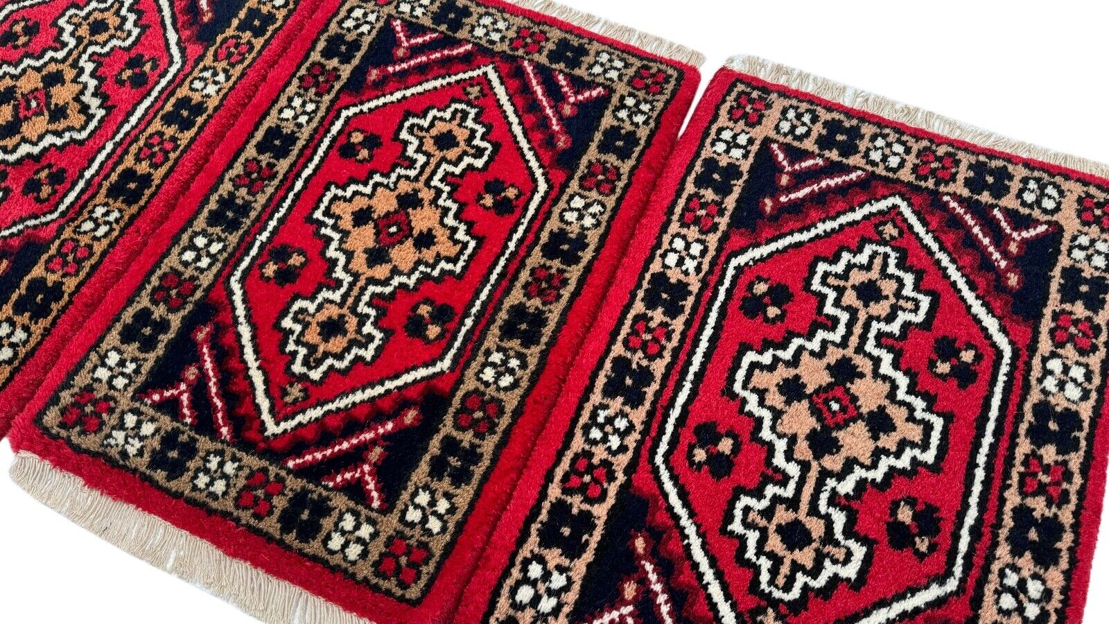 Brücke 40X60 CM Handgeknüpft Teppich Fußmatten 100% Wolle Gold Rot PH1