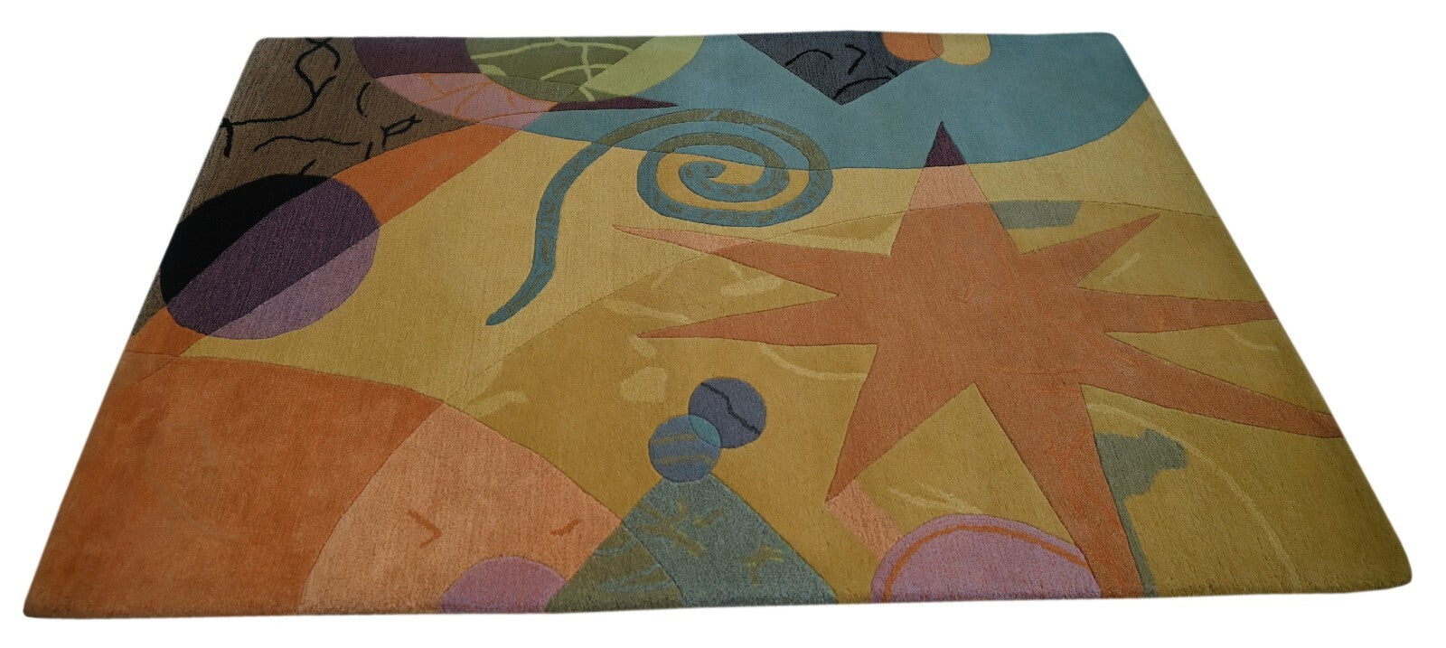 Handgetufteter Wolle teppich 150x240 Gold-Multi  Modern Wohnzimmer SH227