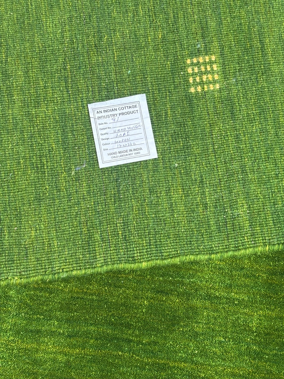Orientteppich Gabbeh Loom Handgefertigt Teppich 100% Wolle 170X240 CM Grün