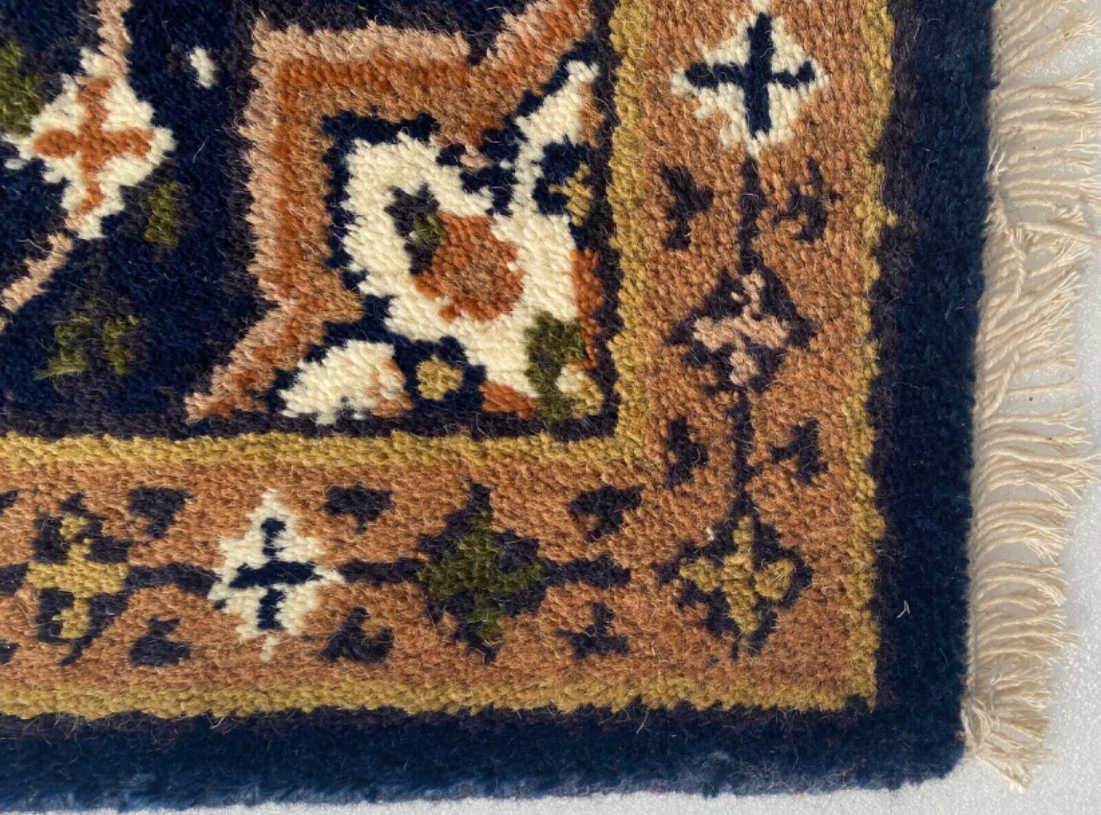 Blau Handgeknüpft Fußmatten 40X60 CM Brücke Automatten Teppich 100% Wolle PH12