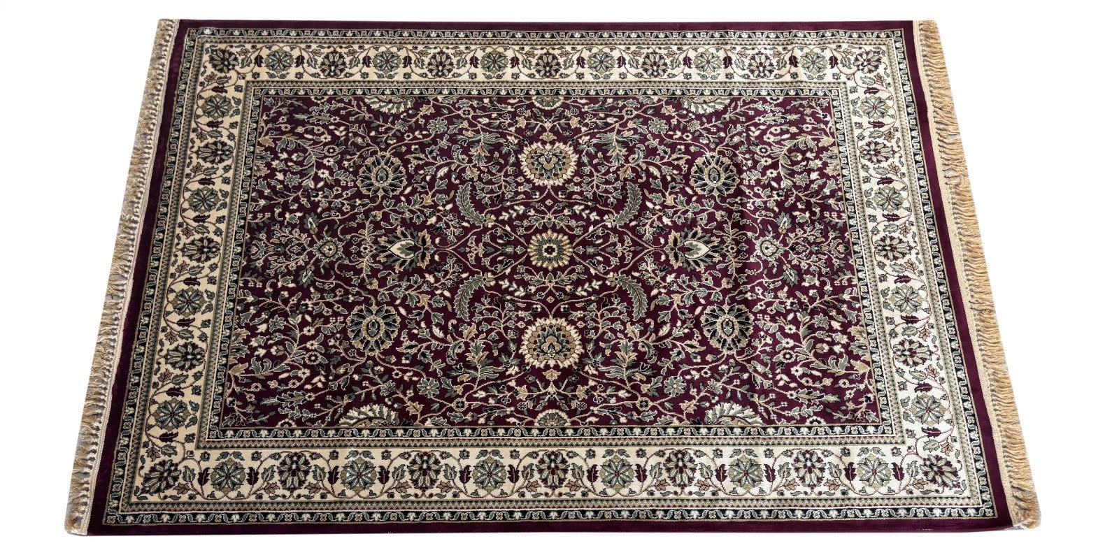 Tappeto orientale Kashmir Design 150x210 cm Viscosa Seta Lucida Castagna Marrone M604M