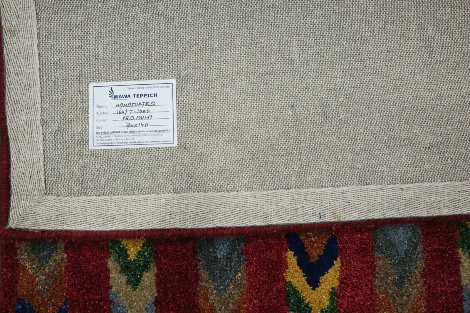 Gabbeh Teppich 100% Wolle 70X140 cm Handarbeit Orange Handgetuftet T1000