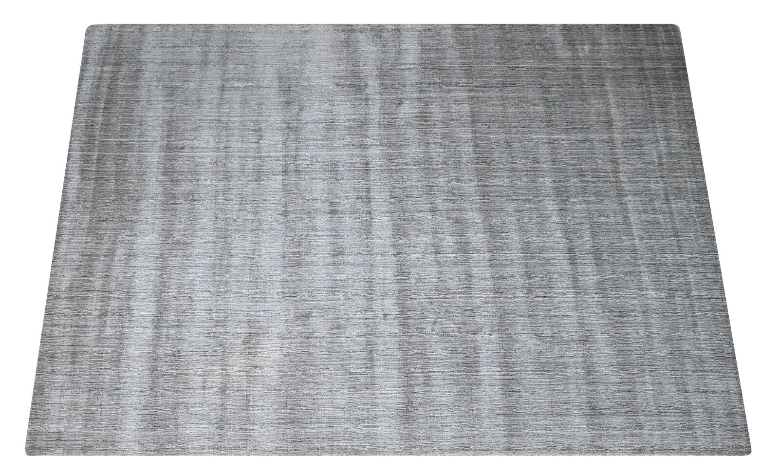Handgewebter Teppich 300x400 Silber Glanzoptik Leinen Flach Wohnzimmer SH222