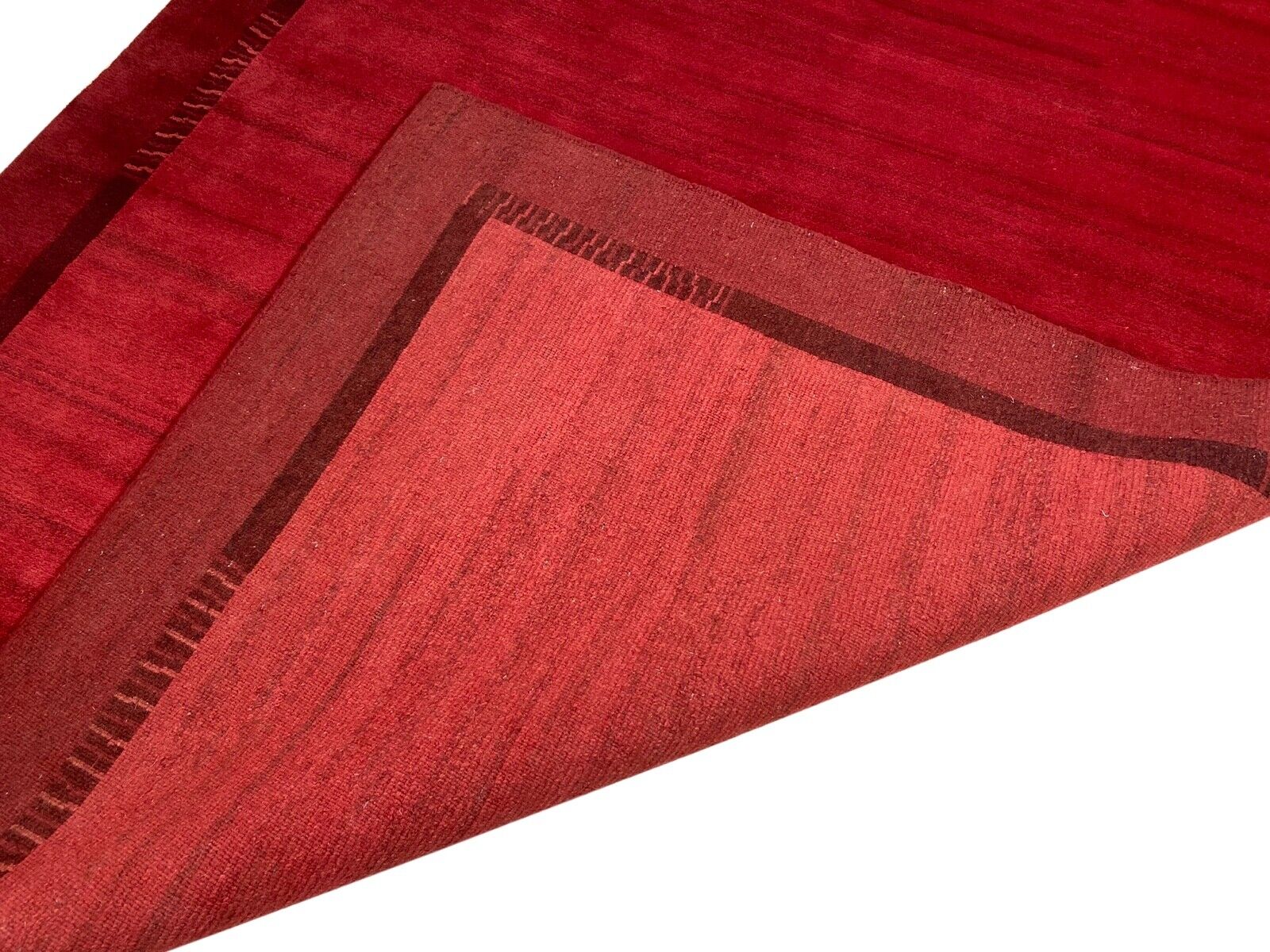 Indo Nepal Handgeknüpft Teppich Rot 100% Wolle Hochwertiger Orientteppich