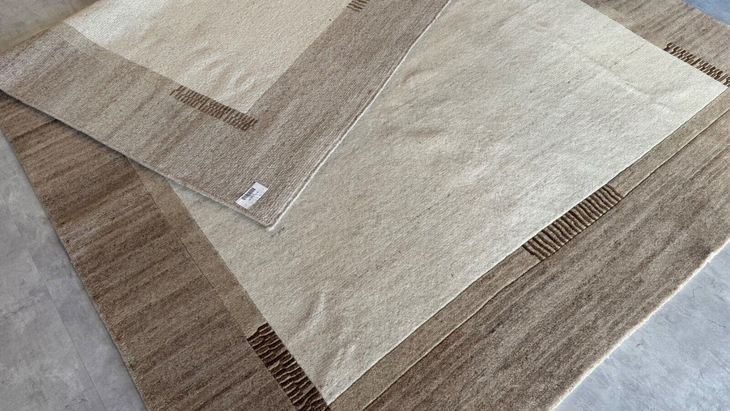 Teppich Handgeknüpft 250X350 cmBeige Braun  Wolle Orientteppich Indo Nepal 40 KG
