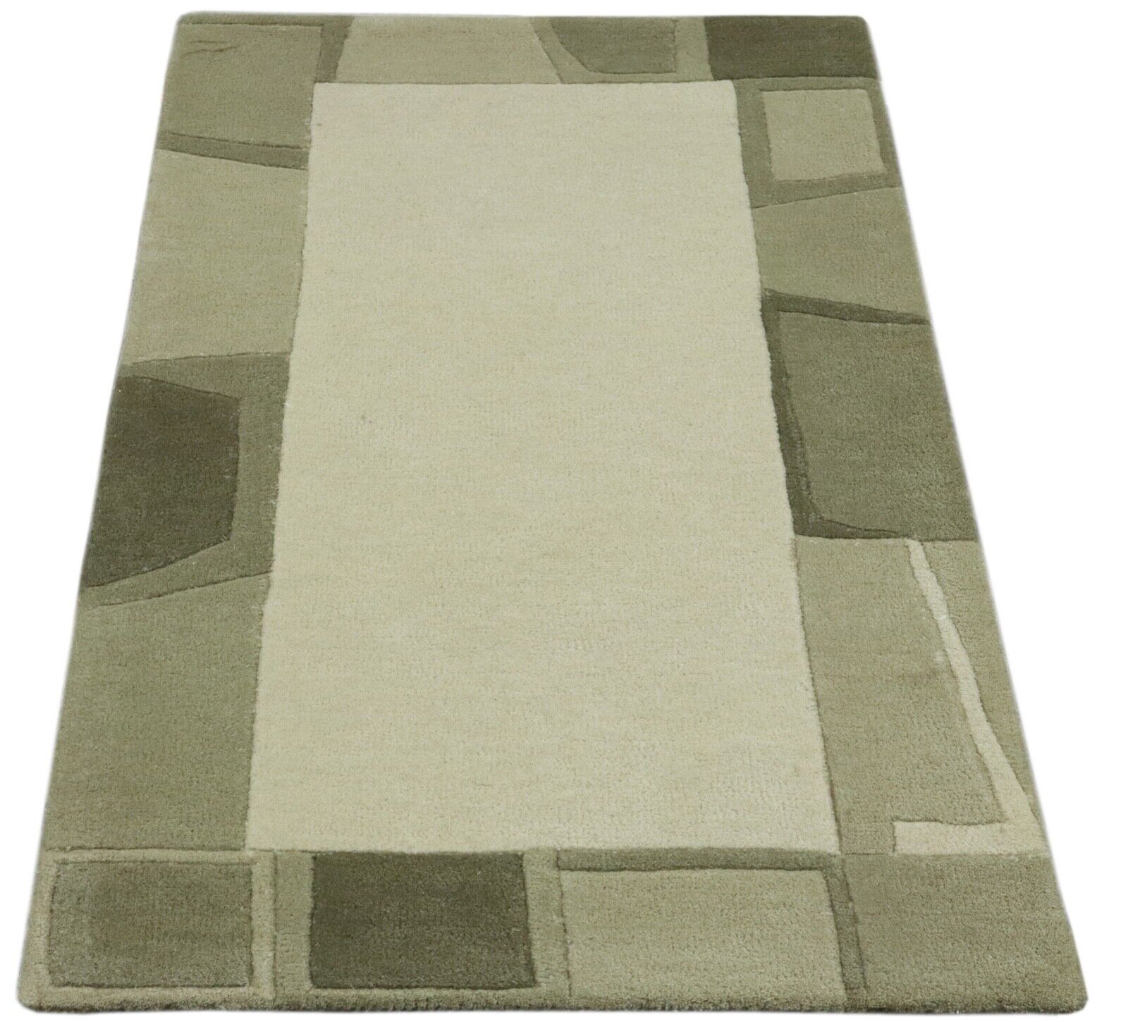 Gabbeh Teppich 100% Wolle 70X140 cm Handarbeit Beige Handgetuftet T1005