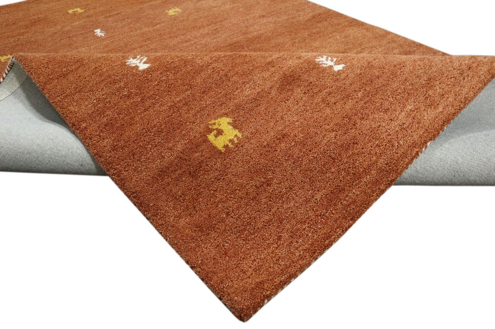 Terrakotta Orient Teppich 100% Wolle 160X230 cm Handarbeit Handgetuftet T909