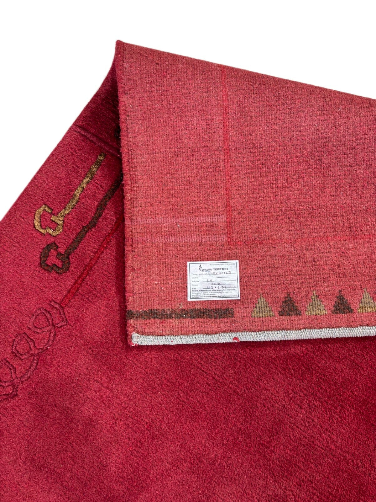 Rot Teppich Indo Nepál Handgeknüpft 100% Wolle 165X235 cm Orienttepich R14 