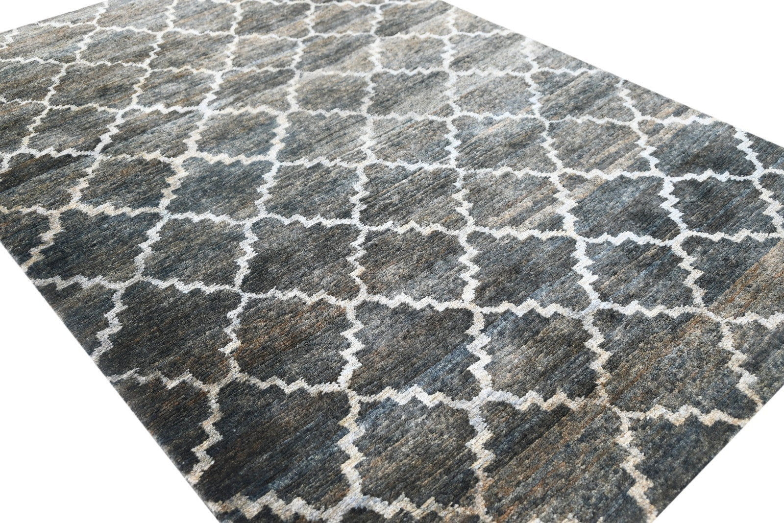 Moderni käsin solmittu juuttimatto 150x240 vintagevihreä olohuoneen matto SH170