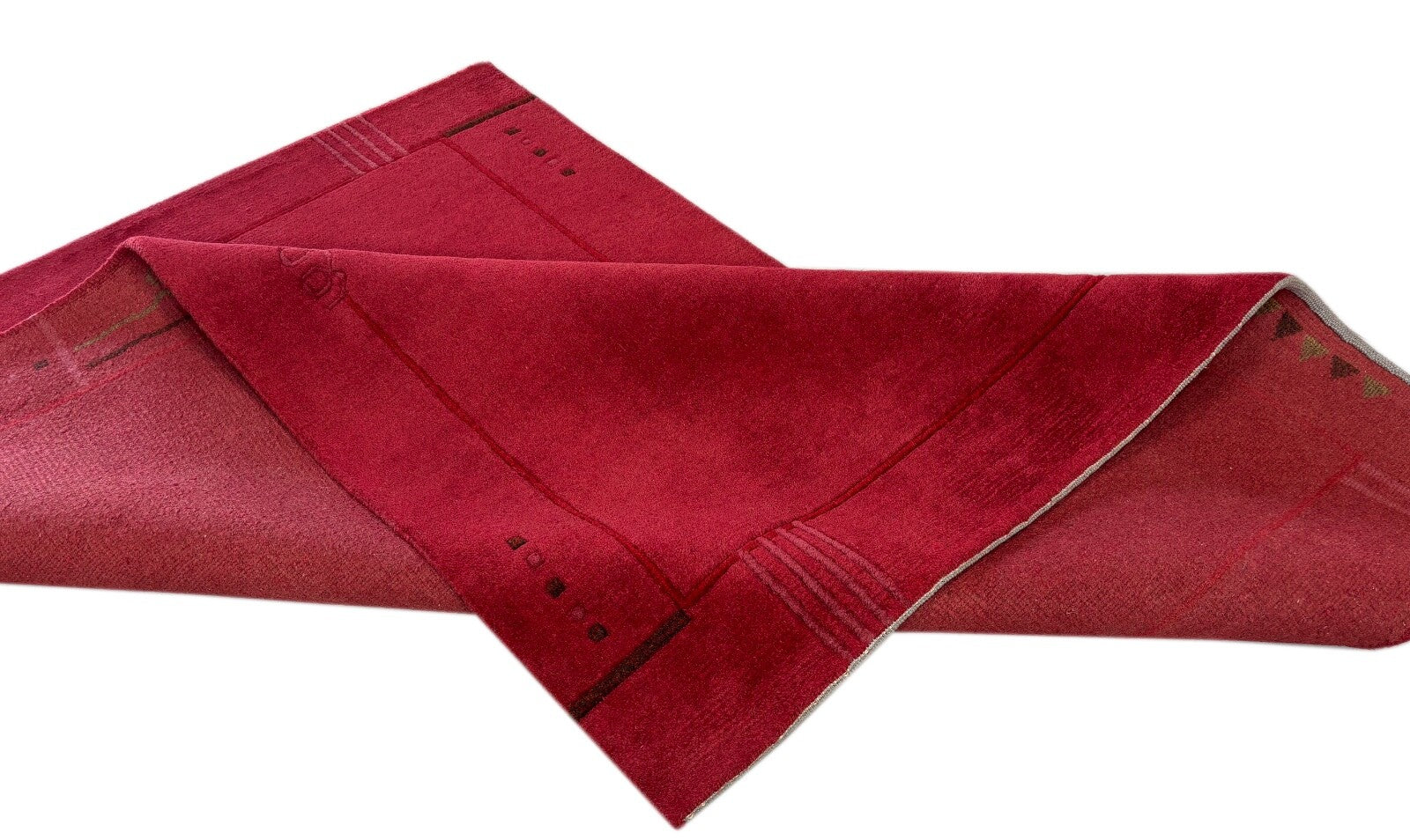 Rot Teppich Indo Nepál Handgeknüpft 100% Wolle 165X235 cm Orienttepich R14 