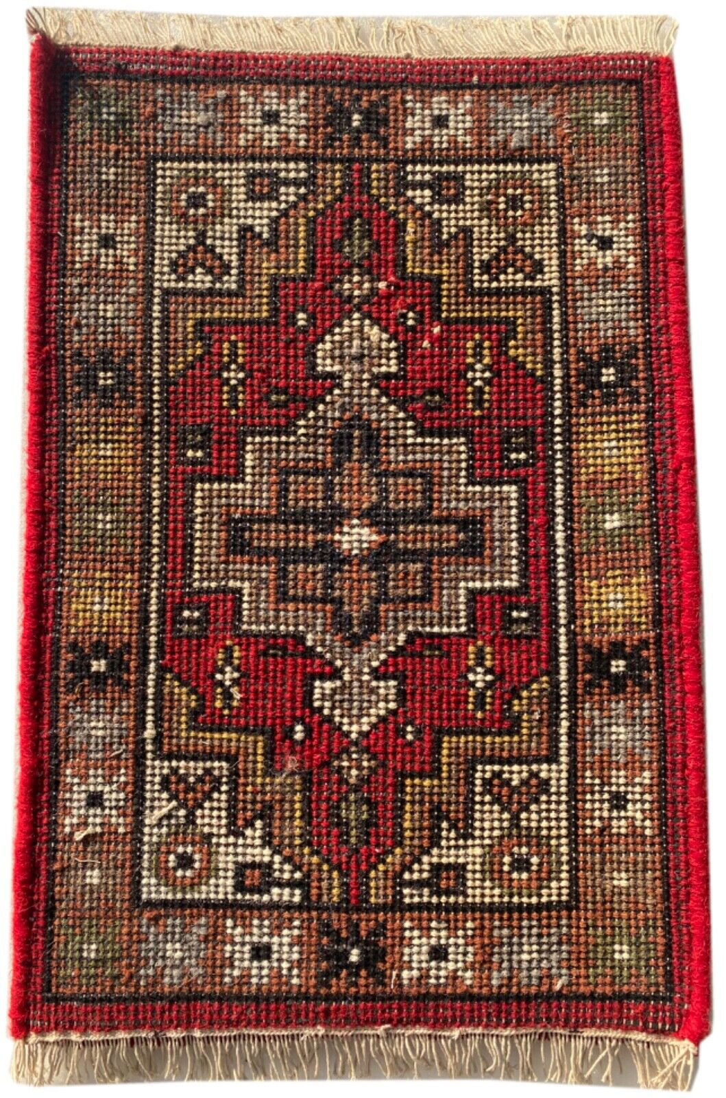 Handgeknüpft Fußmatten 40X60 CM Brücke Automatten Teppich 100% Wolle Rot PH11