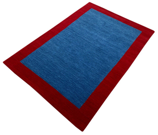 Turquoise Rot Teppich 100% Wolle Gabbeh 120x180 cm Handgewebt Home Deko WR155