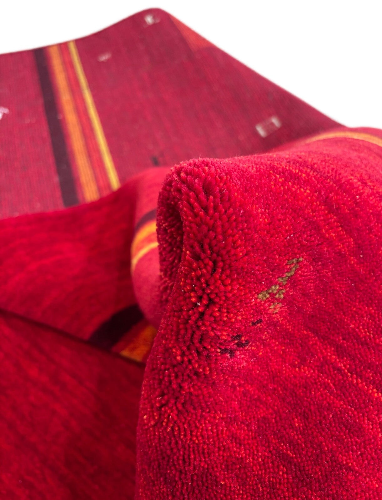 Wollteppich 170x240cm Handgewebt Modern 100% Wolle Rot Mehrfarbig Gabbeh ST22