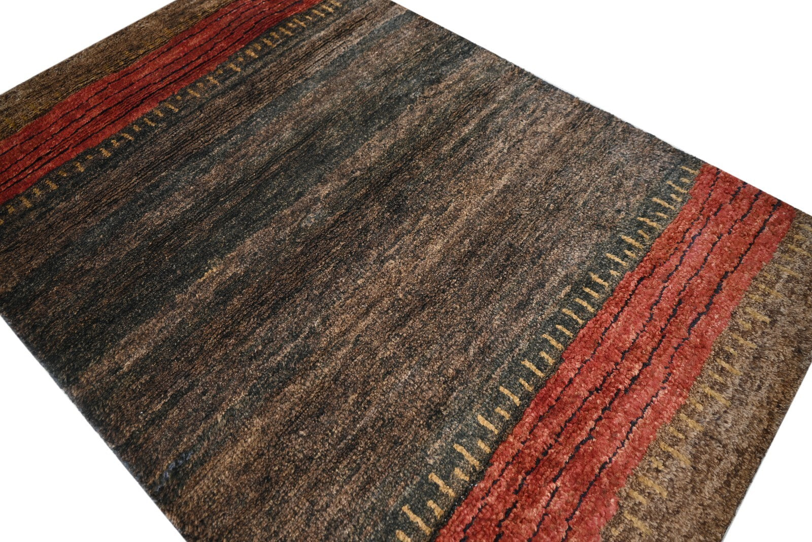 Modernes Handgeknüpfter Jute 120x180 Vintage Braun Wohnzimmer Teppich SH171