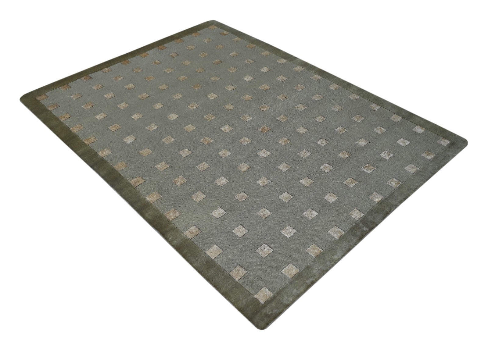 Modernes Handgeknüpfter Wolle 170x240 Vintage grau Wohnzimmer Teppich SH181