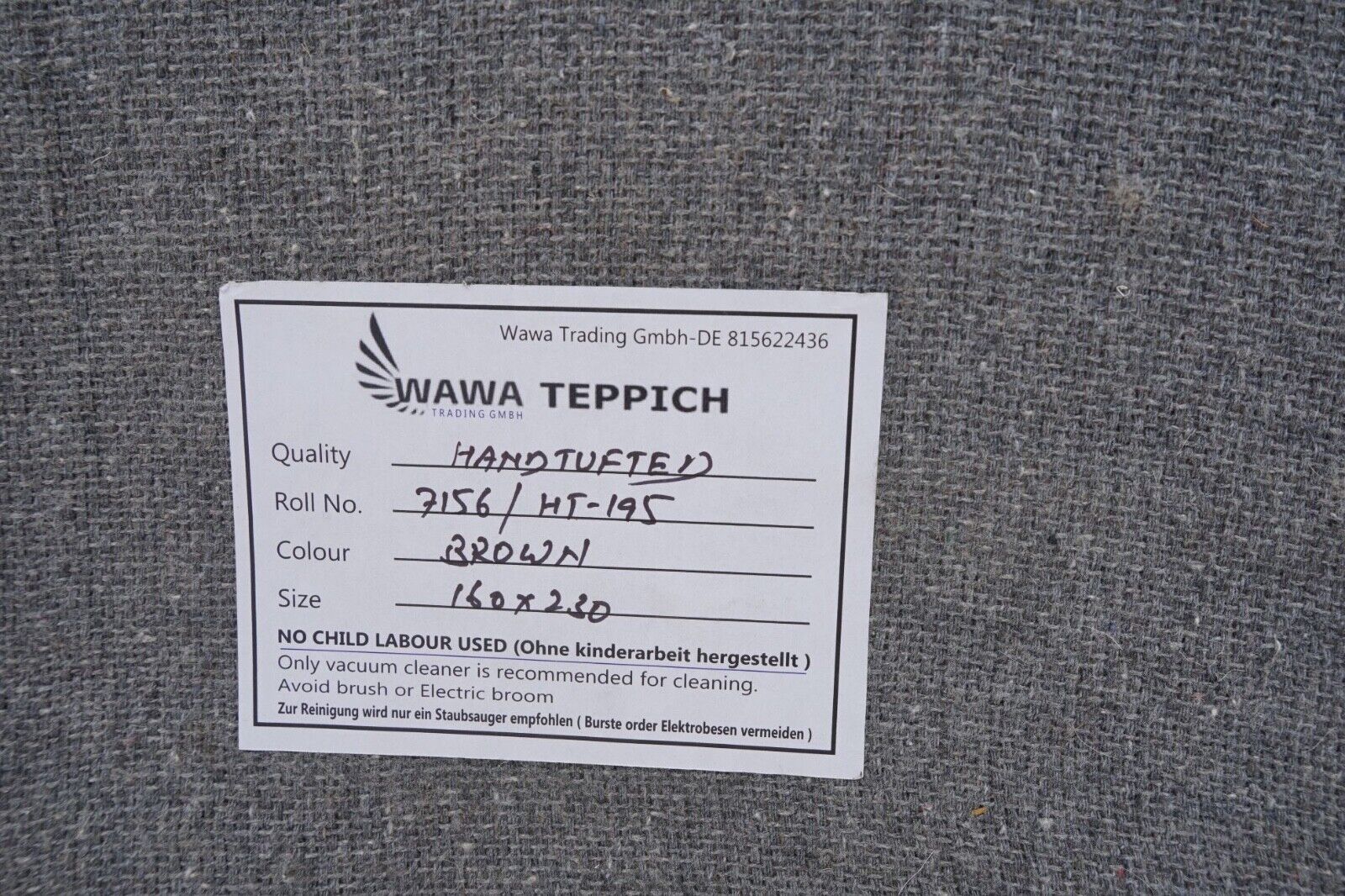 Grün Teppich 160X230 cm Teppich 100% Wolle Orientteppich Handgetuftet HT195 