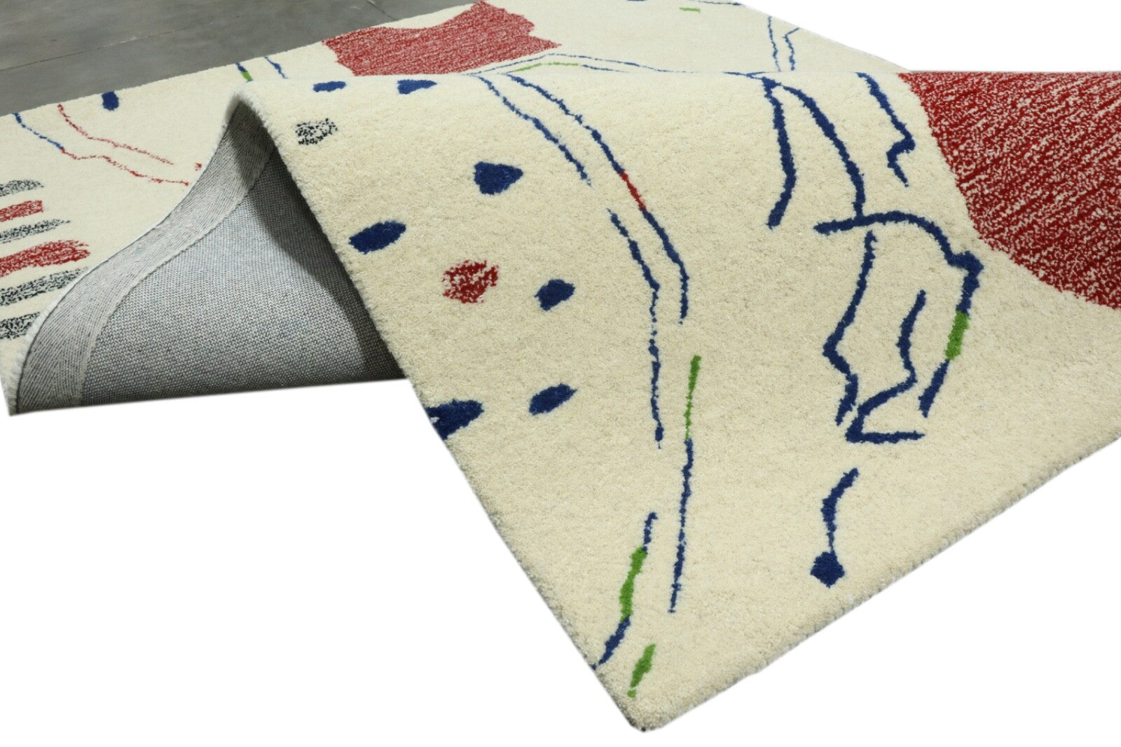 Villane vaip 120x180 beež mitmevärviline abstraktne Maroko disain käsitsi tuftitud HT317