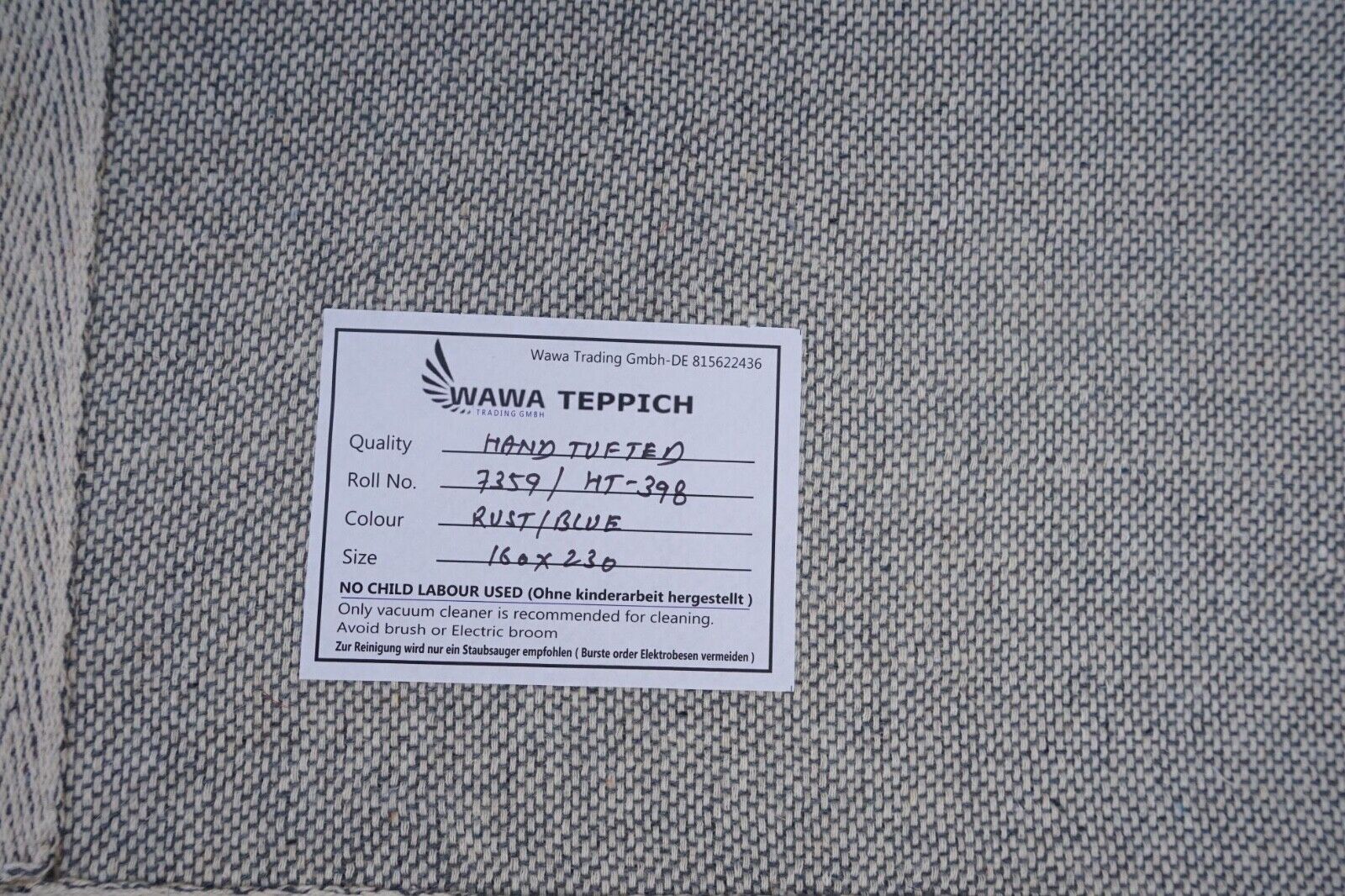 Orange Blau Teppich 160X230 cm 100% Wolle Orientteppich Handgetuftet HT398