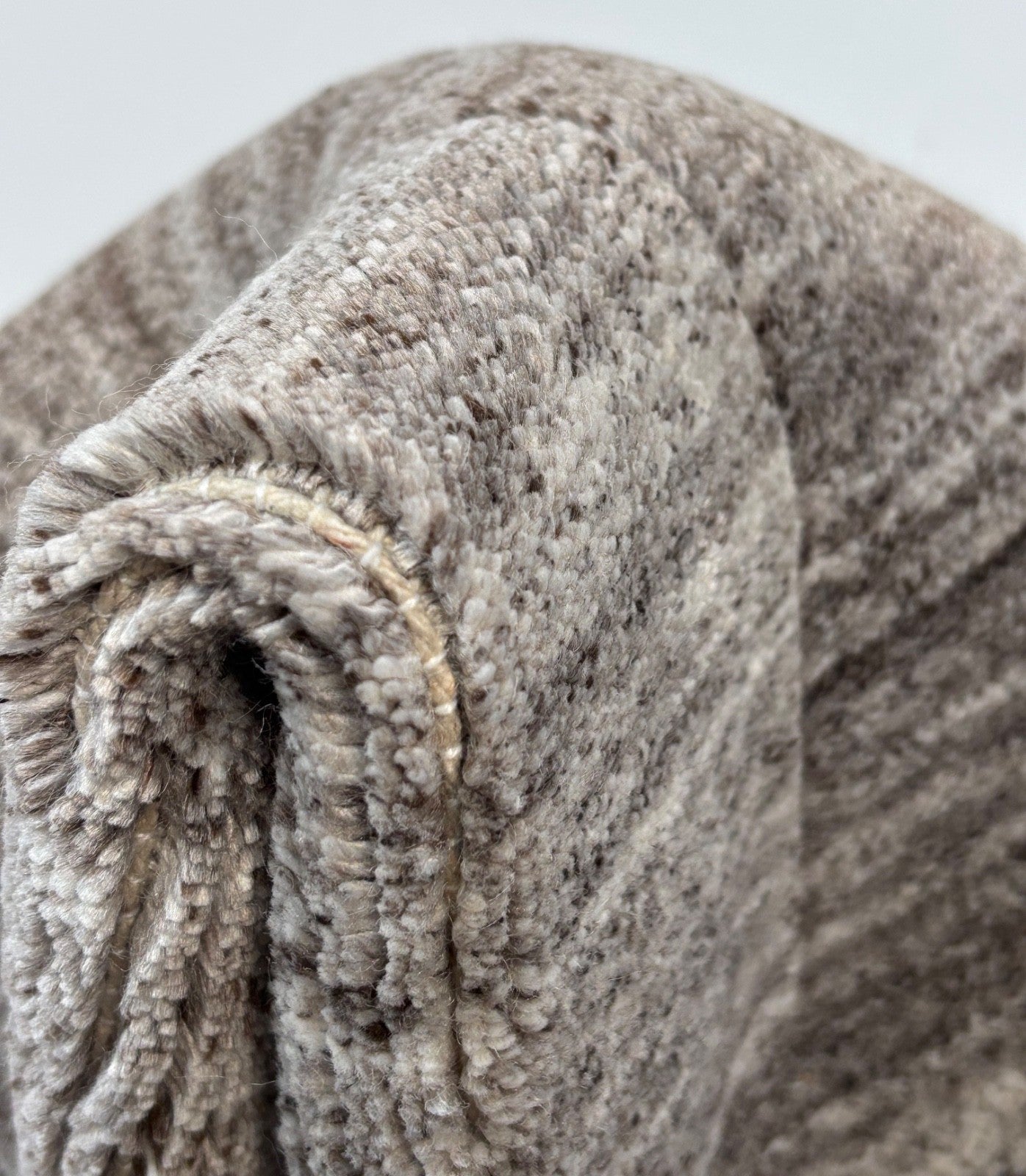 Handgewebter Teppich 60x90cm Braun Modern Wollteppich Handgefertigt D820 