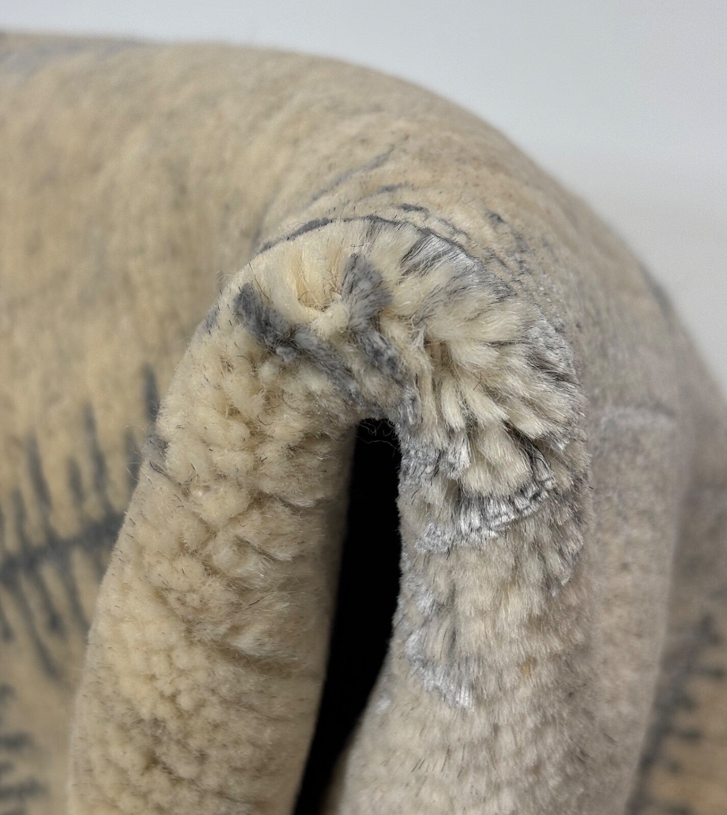 Handgeknüpfter Wollteppich 90x90 cm Naturbeige Modern Design Teppich R107