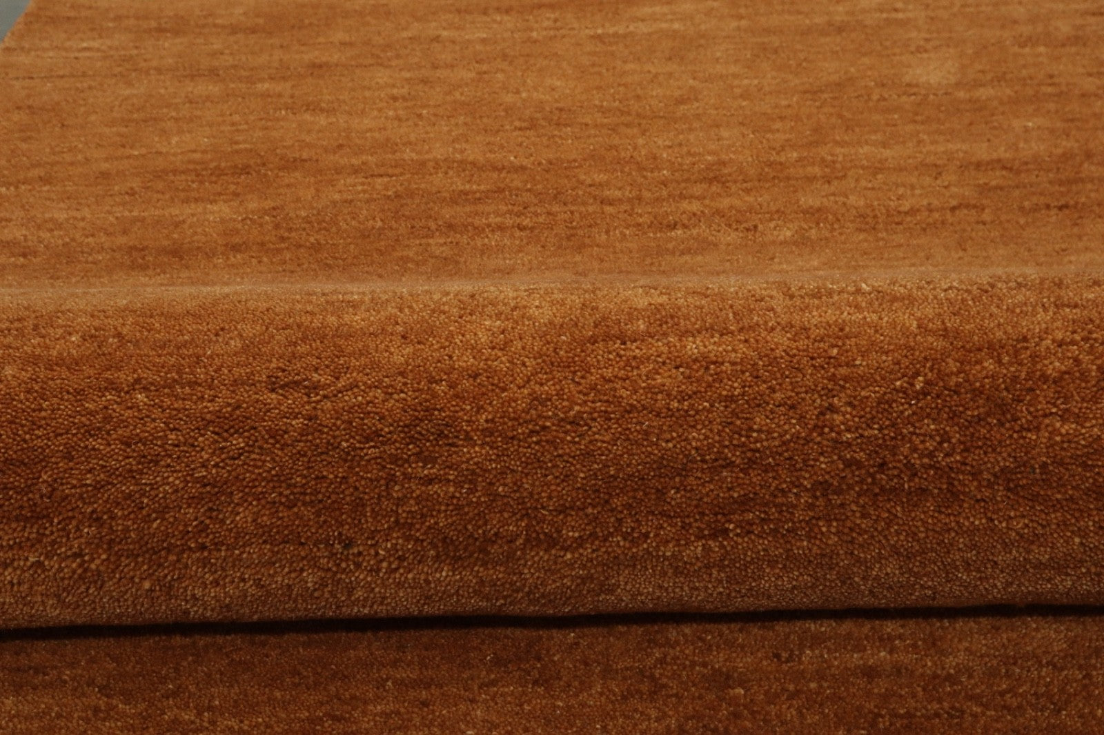 Gabbeh Teppich 100% Wolle Kamelbraun Uni Farbe 120x180 cm  Handgemacht PL1