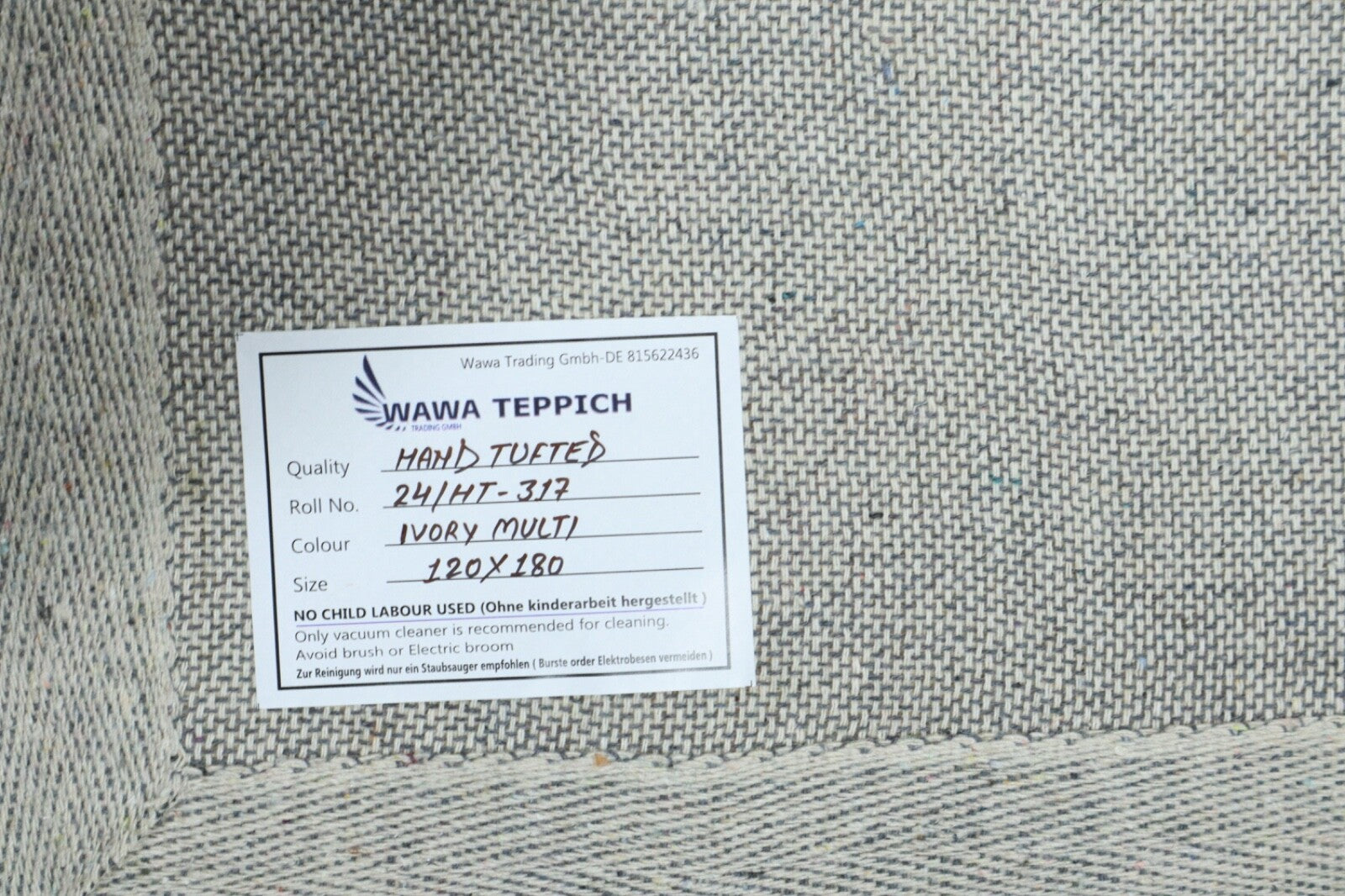 Villane vaip 120x180 beež mitmevärviline abstraktne Maroko disain käsitsi tuftitud HT317