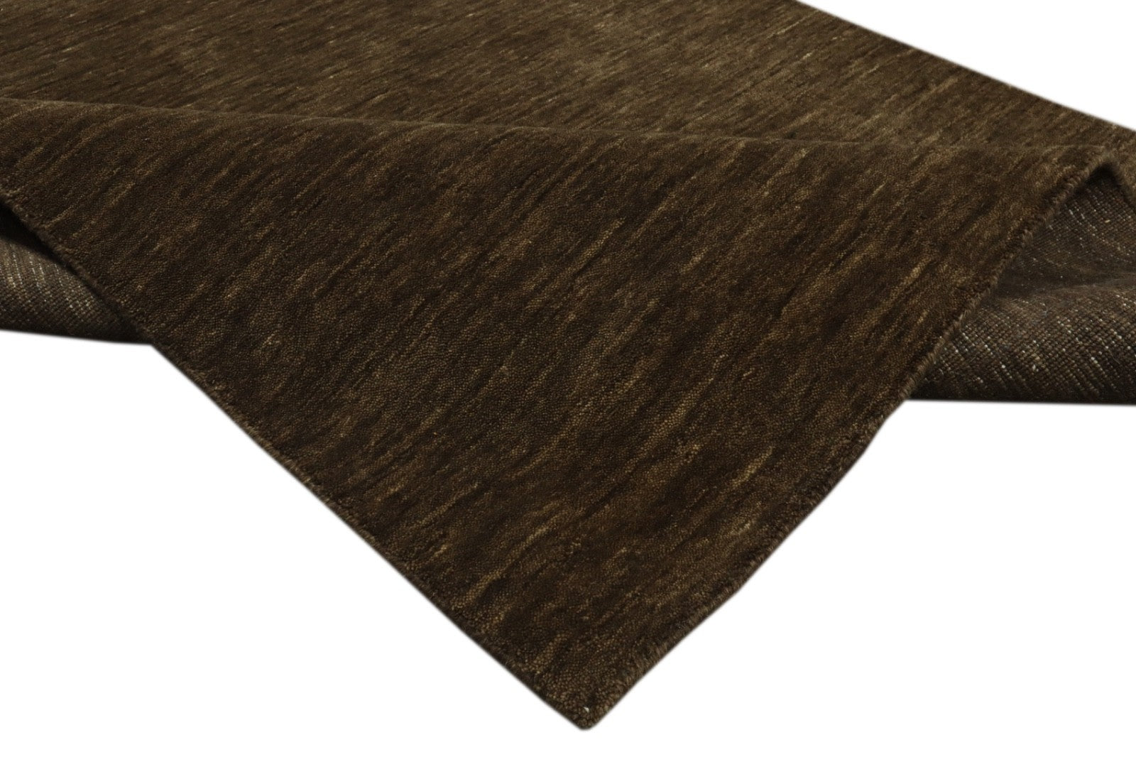 Handgewebter Gabbeh Teppich 100% Wolle Chocolate Unifarben 120x180 cm HL1078