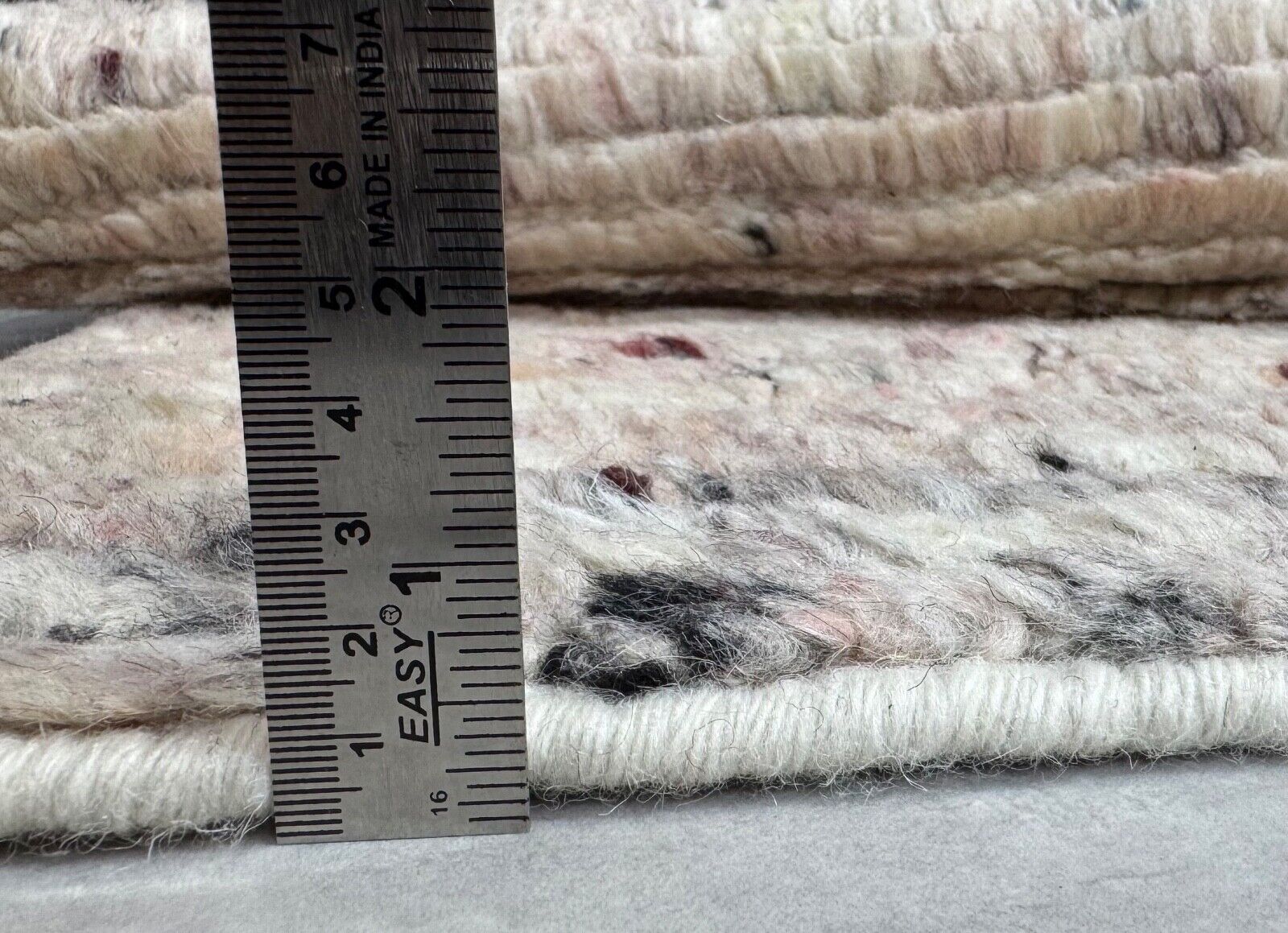 手織りウール100%ラグ 60x90 モダンデザインラグ グレーベージュ BCI83