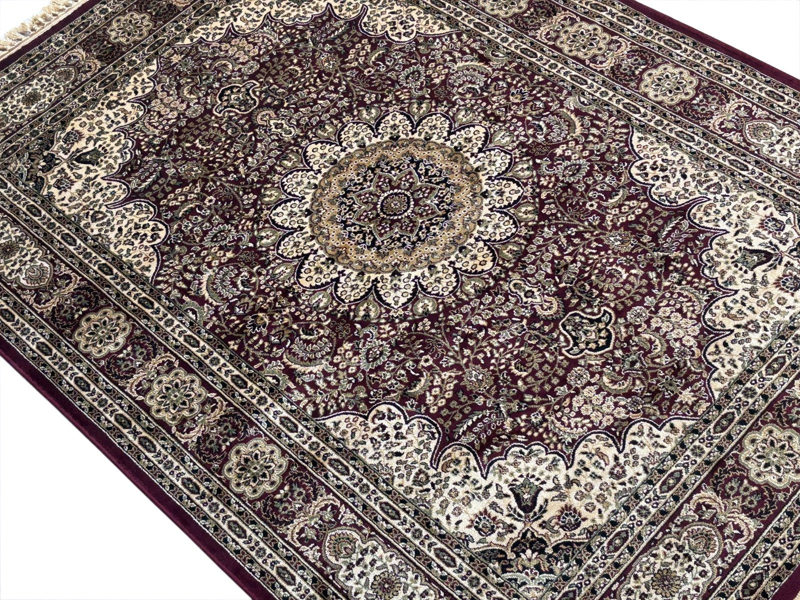 Kašmír Design Orientteppich 150x210 cm Viskose Seidenglanz Kastanienbraun M38M