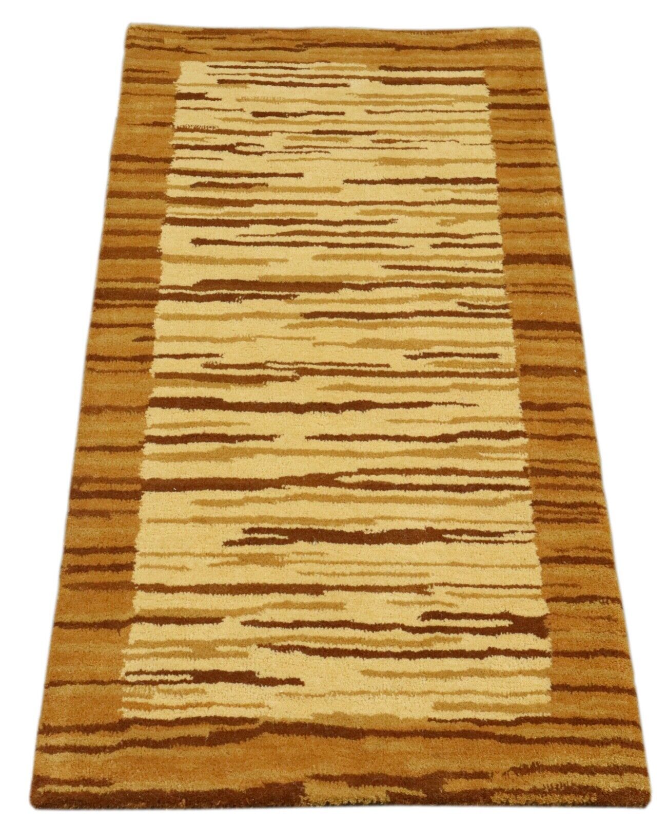 Orange Teppich 100% Wolle 70X140 cm Handarbeit Terrakotta Handgetuftet T990