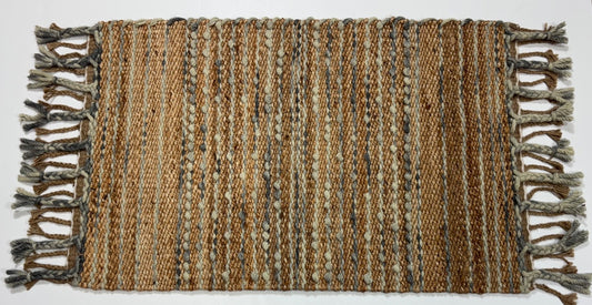 Handgewebter Jute-Teppich 60x90 cm – Naturlook mit rustikalem Flair  D528