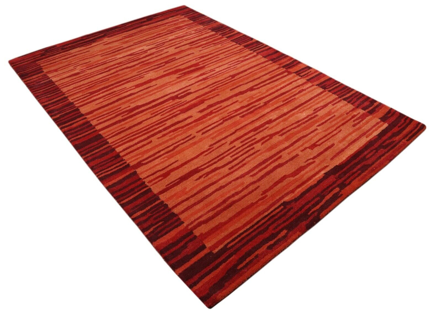 Terrakotta Teppich 100% Wolle Orange 160X230 cm Handarbeit Handgetuftet T916