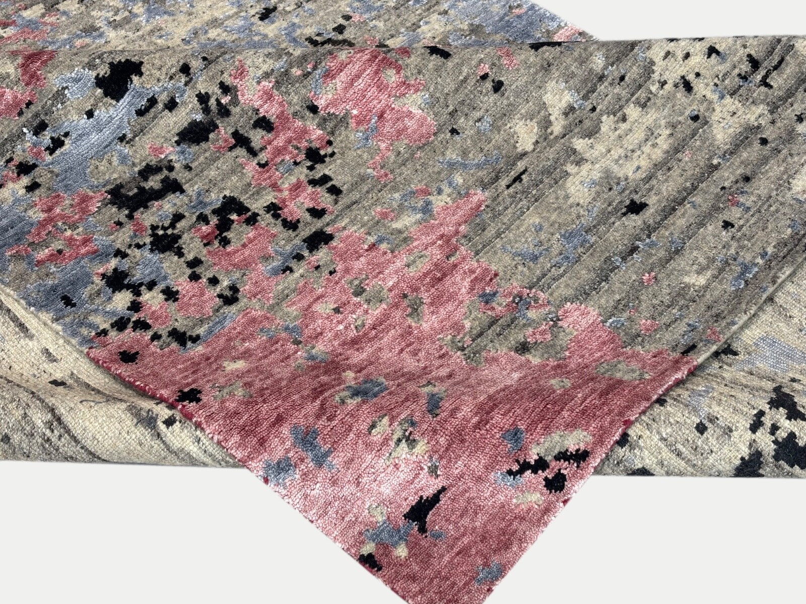 Handgeknüpft  Teppich Einzigartiges Design Bambus seide Wolle 168X236 cm  ST922