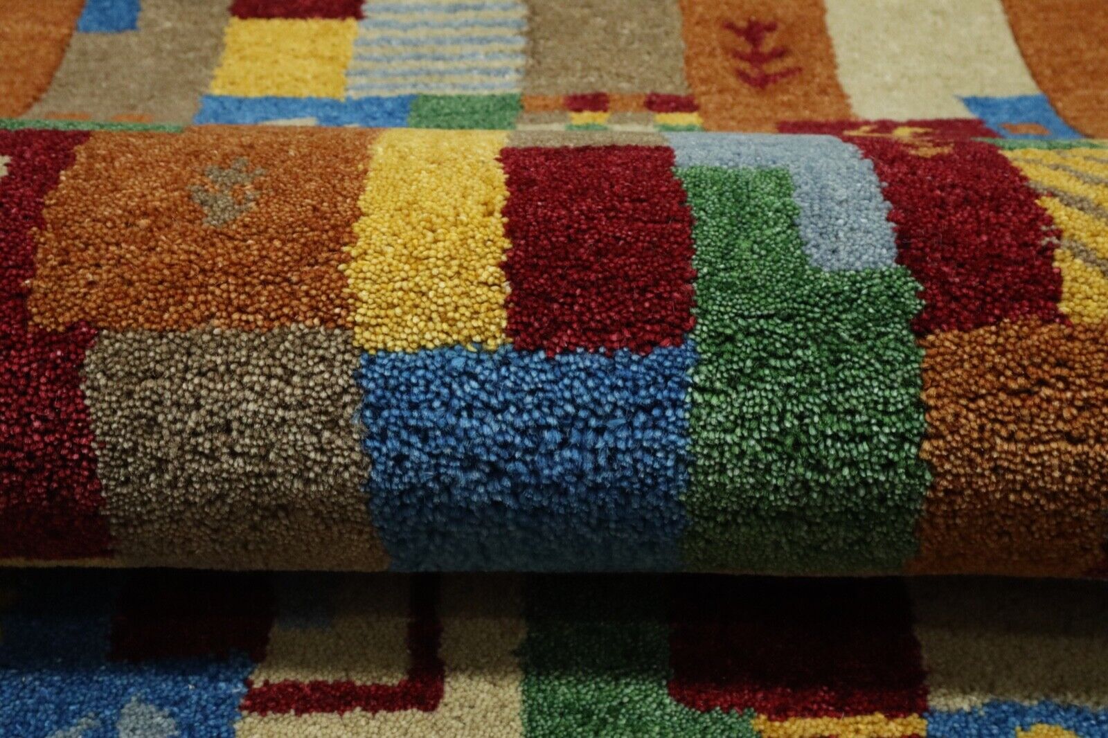 Gabbeh Teppich 100% Wolle 70X140 cm Handarbeit Terrakotta Handgetuftet T993