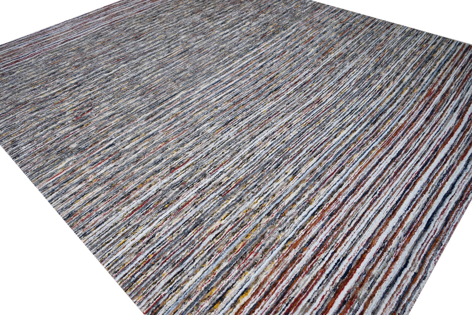 Handgewebter Teppich 250x300 Multi-Grau Glanzoptik Wolle  Wohnzimmer SH248