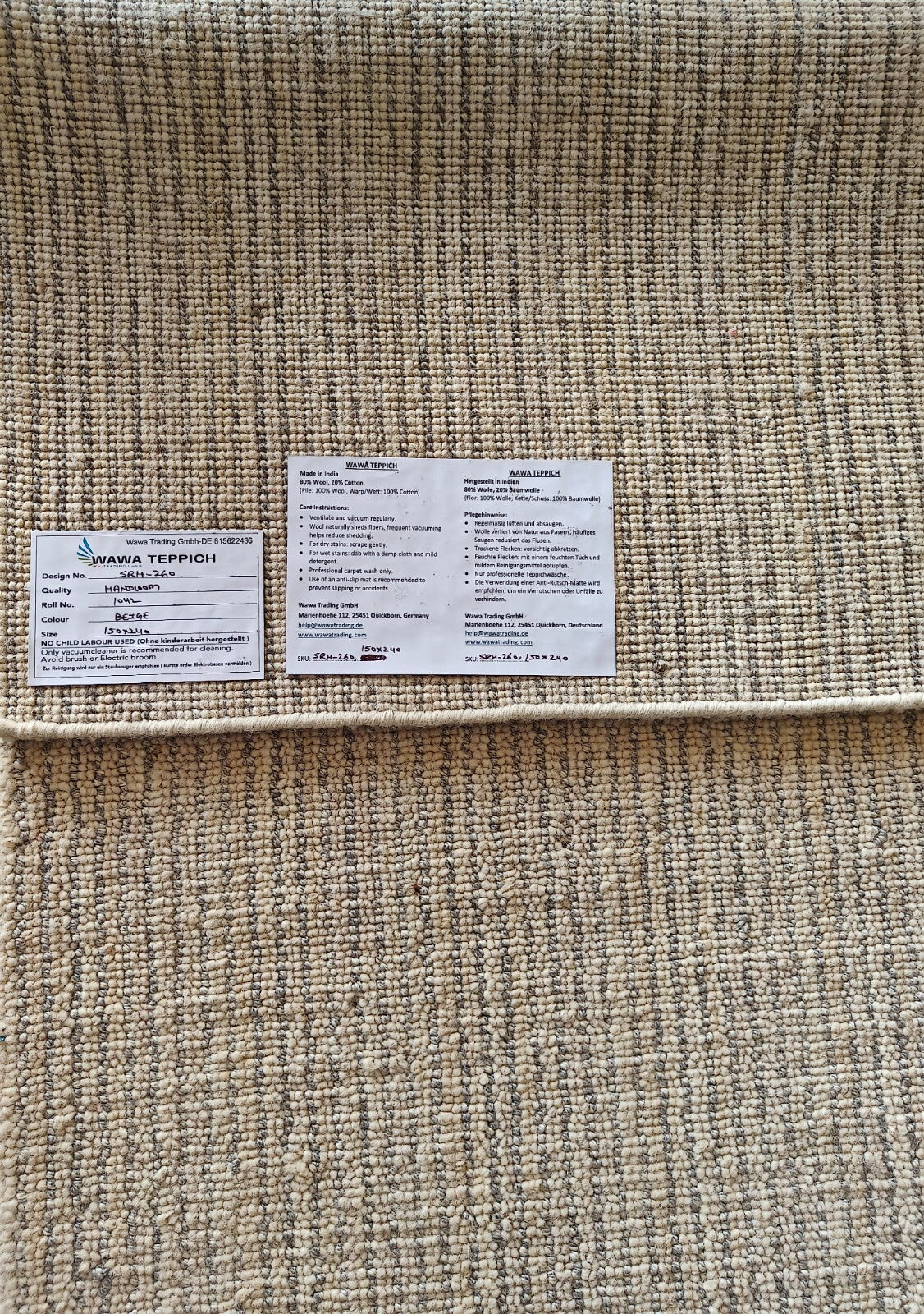 Rankomis austas kilimas, 150x260, smėlio spalvos, blizgus, vilnonis, svetainė, SH260