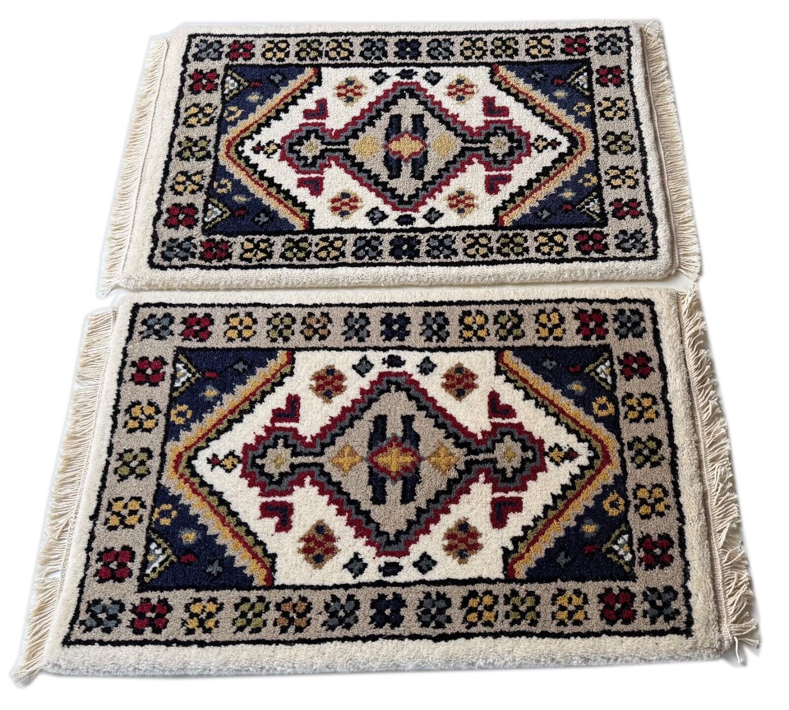 Edler Brücke Teppich 40x60 cm Handgeknüpfter Wollteppich 100% Schurwolle PH43