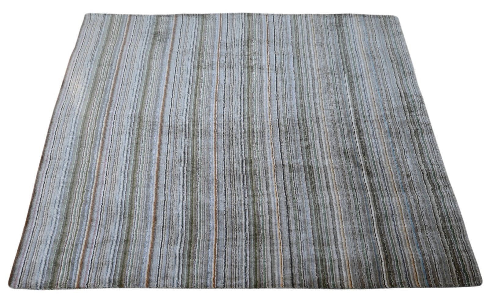 Handgewebter Teppich 170x240 Beige  Viskose Glanzoptik  Wohnzimmer SH269