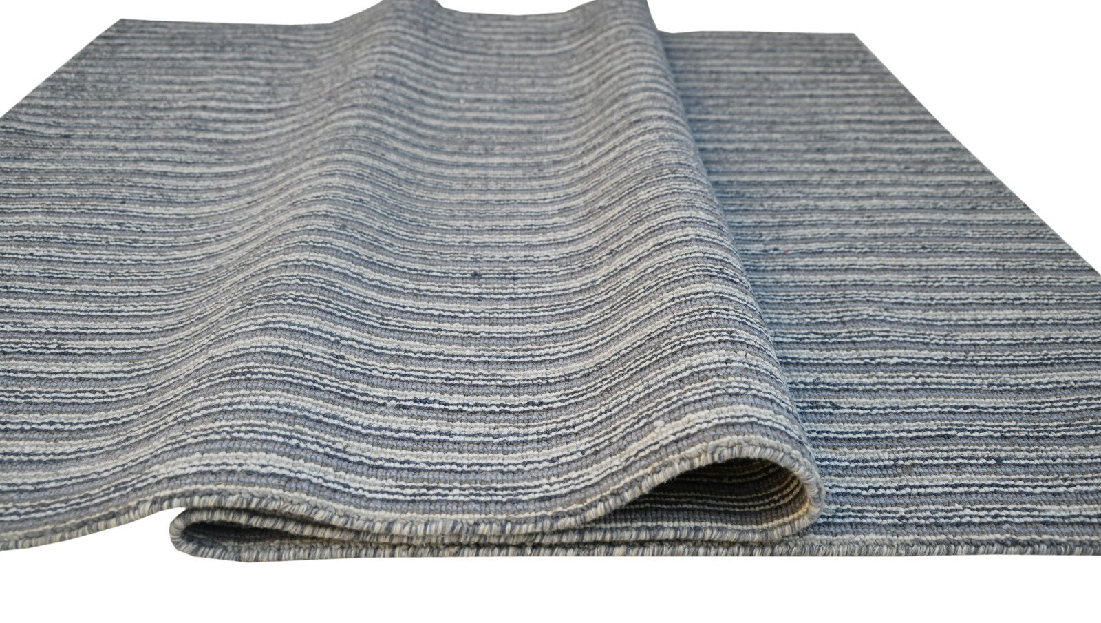 Handgewebter Teppich 150x240 Grau Glanzoptik Wolle  Wohnzimmer SH259