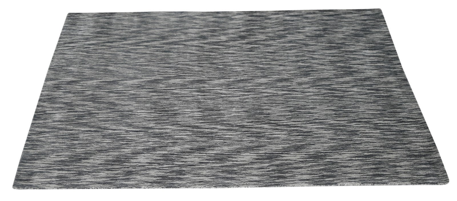 Handgewebter Teppich 120x180 Grau Glanzoptik Wolle  Wohnzimmer SH179