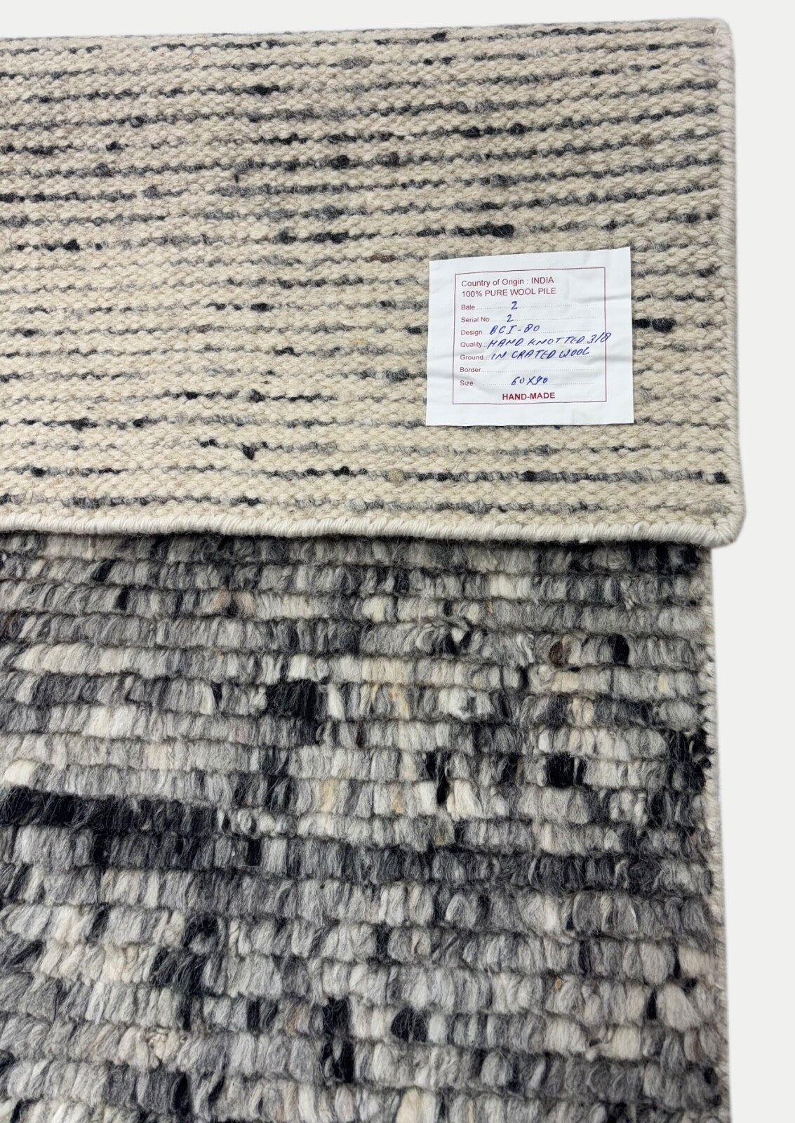 Ručně vázaný vlněný koberec 60x90cm 100% vlna Moderní design Vícebarevná BCI80